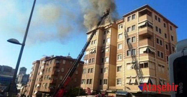 Ataşehir'de Korkutan çatı yangını