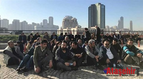 Ataşehir Belediyesi taşeron işçileri oturma eylemi başlattı.