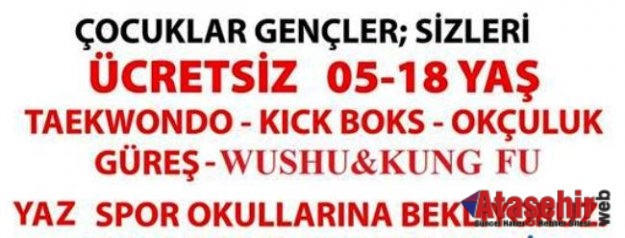 ATAŞEHİR'DE YAZ SPOR OKULLARI BAŞLIYOR.