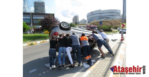 Ataşehir'de  Profesör, kazada ölümden döndü