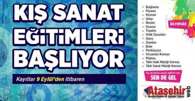 ATAŞEHİR'DE KIŞ SANAT EĞİTİMLERİ YENİDEN BAŞLIYOR