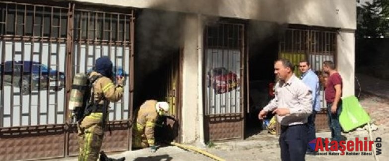 Ataşehir'de yedek parça deposunda yangın