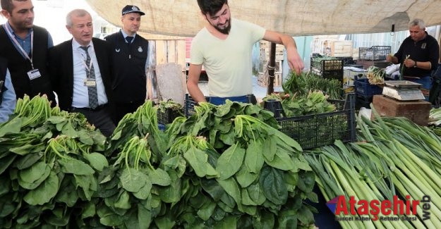 ATAŞEHİR’DE TEZGÂHLARDAKİ ISPANAKLAR DENETLENİYOR