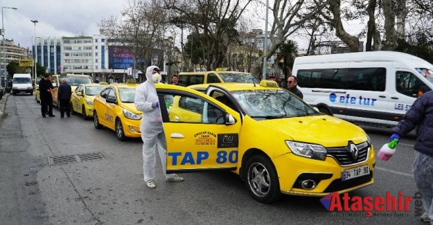 İSTANBUL'DA TAKSİLER DEZENFEKTE EDİLDİ