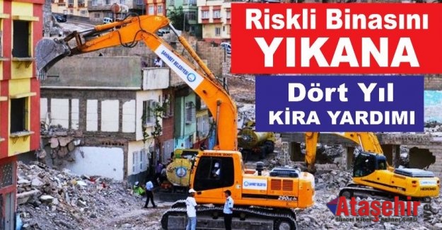 Riskli Binasını Yıkana 4 Yıl kira yardımı