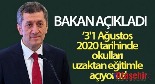 Okullar 31 Ağustos'ta uzaktan eğitimle açılacak