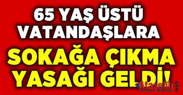 Yalova'da 65 yaş üstüne sokağa çıkma yasağı