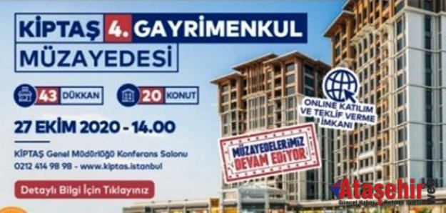 KİPTAŞ 4. GAYRİMENKUL MÜZAYEDESİ 27 EKİM'DE DÜZENLENECEK