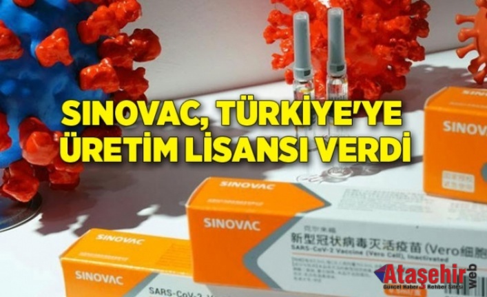 Sinovac, Türkiye'ye üretim lisansı verdi