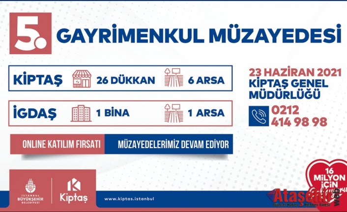 KİPTAŞ 5. GAYRİMENKUL MÜZAYEDESİ 23 HAZİRAN’DA