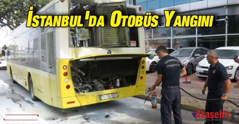 Ataşehir'de otobüs alev alev yandı