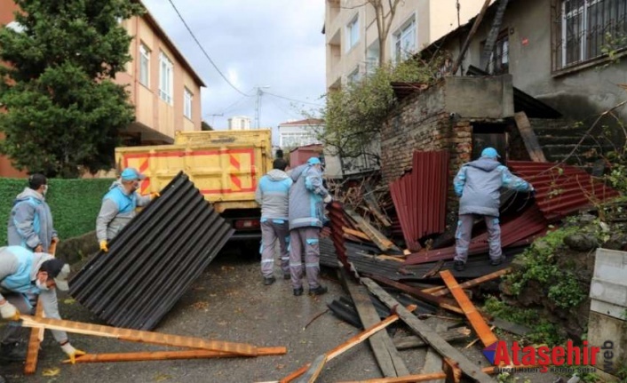 ATAŞEHİR’DE LODOS SONRASI YOĞUN ÇALIŞMA