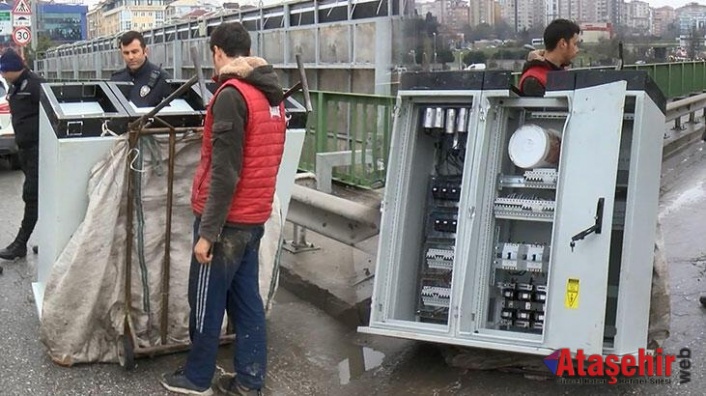 Çek çek arabasıyla elektrik panosu taşırken gözaltına alındı!