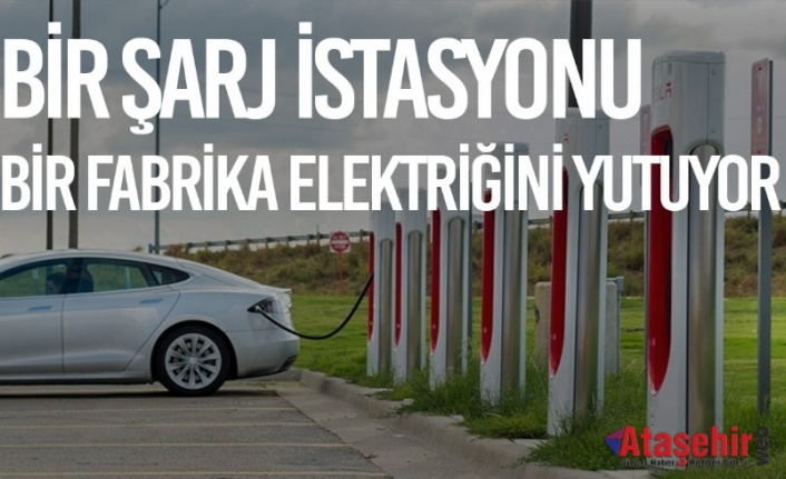 Bir Şarj İstasyonu Bir Fabrika kadar elektrik çekiyor