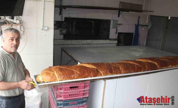 3 metre 80 santimetre uzunluğunda ekmek'le rekor kırdı