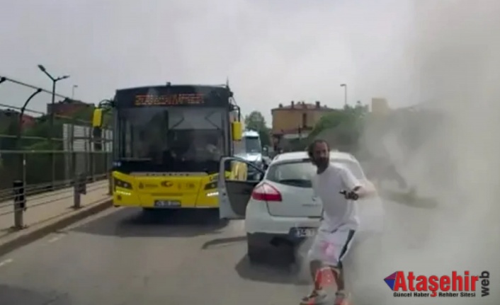 Ataşehir’de Trafikte Bıçaklı Kavga: Yangın Tüpüyle Müdahale