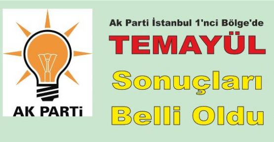 Ak Parti İstanbul 1'nci Bölge Temayül Sonuçları Belli Oldu