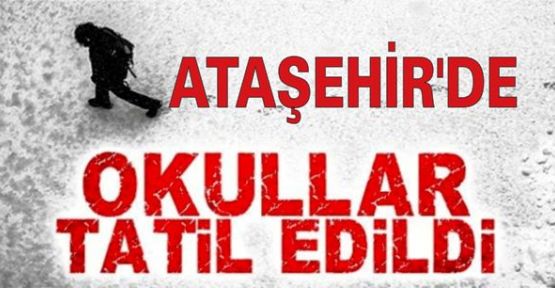 Ataşehir'de 20 Şubat Cuma günü okullar tatil edildi