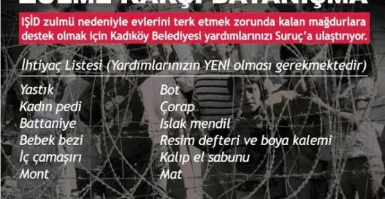 “Kadıköy Belediyesi’nden Suriyeli Savaş Mağduru Halka Yardım Kampanyası”