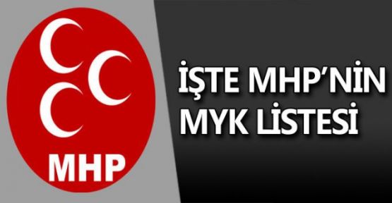 MHP, YENİ MYK LİSTESİ