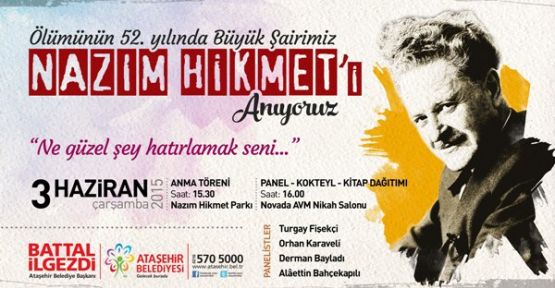 Nazım Hikmet Ataşehir’de Anılıyor