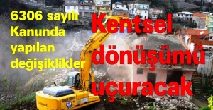 6306 sayılı Kanunda yapılan değişiklikler kentsel dönüşümü uçuracak