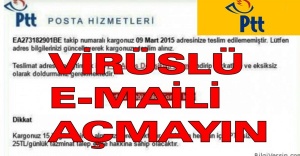 PTT adına gelen bu maile dikkat açmayın