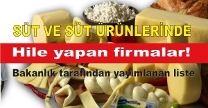 Süt ve süt ürünlerinde hile yapan firmalar!