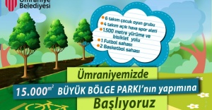 ÜMRANİYE’YE 15 BİN METREKARELİK DEV PARK YAPILIYOR