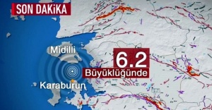 Ege'de 6,2 büyüklüğünde deprem Korkuttu