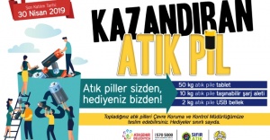 ATAŞEHİR'DE ATIK PİLLER KAZANDIRIYOR