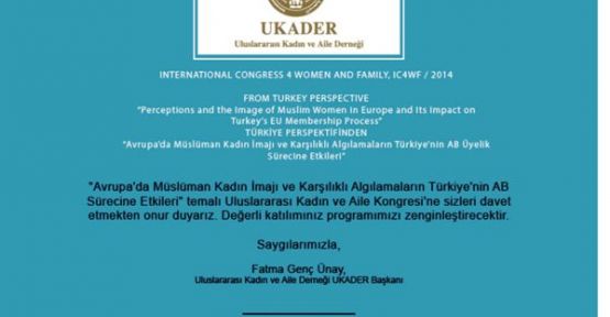 UKADER (Uluslararası Kadın ve Aile Derneği ) Kongresi