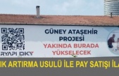 ATAŞEHİR YENİSAHRA MAHALLESİNDE AÇIK ARTIRMA USULÜ İLE PAY SATIŞI İLANI