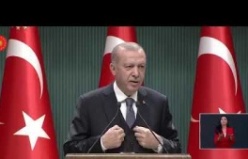 Cumhurbaşkanı Erdoğan Cumhurbaşkanlığı Kabinesi toplantısı sonrası açıklamalarda bulunuyor