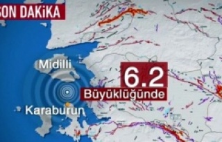Ege'de 6,2 büyüklüğünde deprem Korkuttu