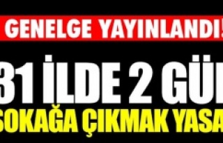 SOKAĞA ÇIKMA YASAĞI GENELGESİ YAYINLANDI