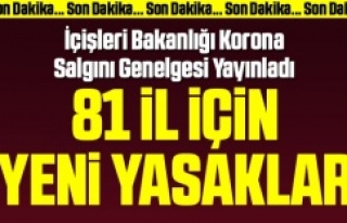 İçişleri’nden yeni corona yasakları