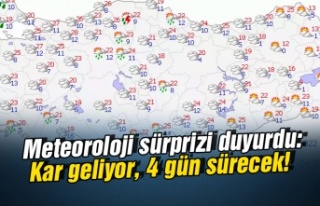 Kar geliyor, 4 gün sürecek!