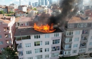 Ataşehir'de korkutan yangın    