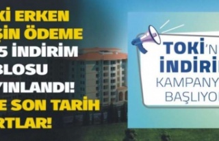 TOKİ erken peşin ödeme yüzde 25 indirim