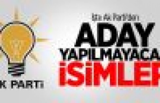 AK Parti'den aday yapılmayacak isimler