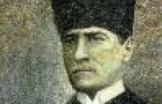 Çakıl taşları ve kumdan Atatürk portreleri
