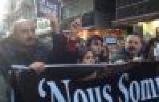 İstanbul'da gazeteciler Charlie Hebdo için yürüdü