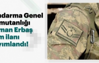 Jandarma Genel Komutanlığına 250 sözleşmeli uzman erbaş alınacak