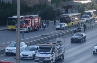 Ataşehir Yenisahara'da İETT otobüsü alevlere teslim oldu! 