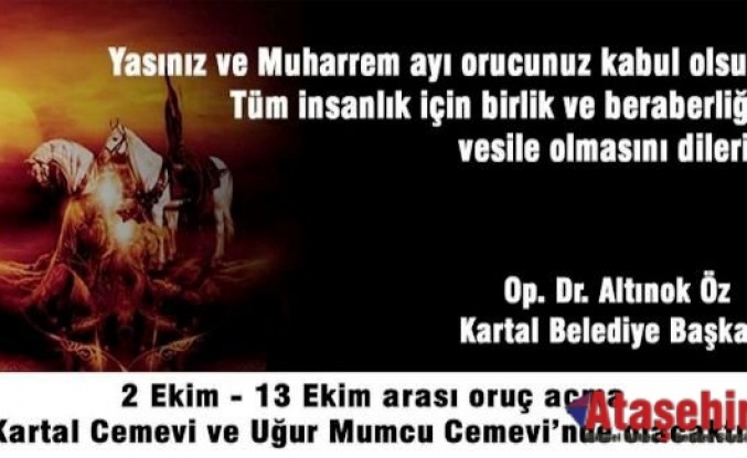 KARTAL BELEDİYESİ’NDEN MUHARREM AYI İFTAR YEMEĞİ