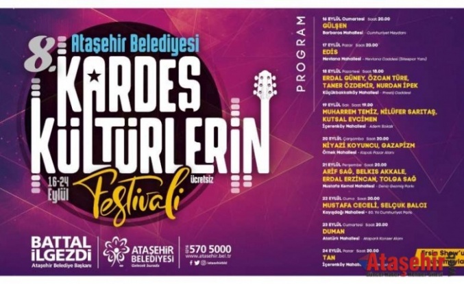 ATAŞEHİR’E TAŞIYACAK “KARDEŞ KÜLTÜRLERİN FESTİVALİ” 16 EYLÜL’DE BAŞLIYOR
