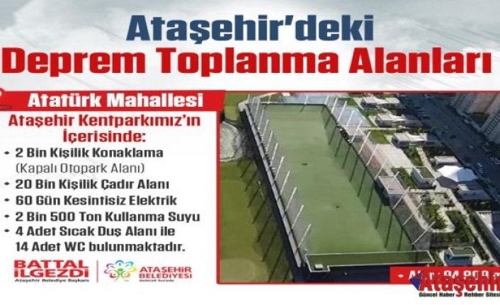 ATAŞEHİR’DE AFET VE ACİL DURUM TOPLANMA ALANLARI GÜNCELLENDİ